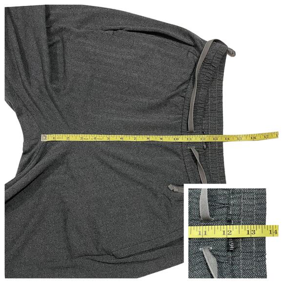 Eileen Fisher Herringbone Slouchy Pull On Drawstring Pants - Gray - Small - Picture 5 of 8